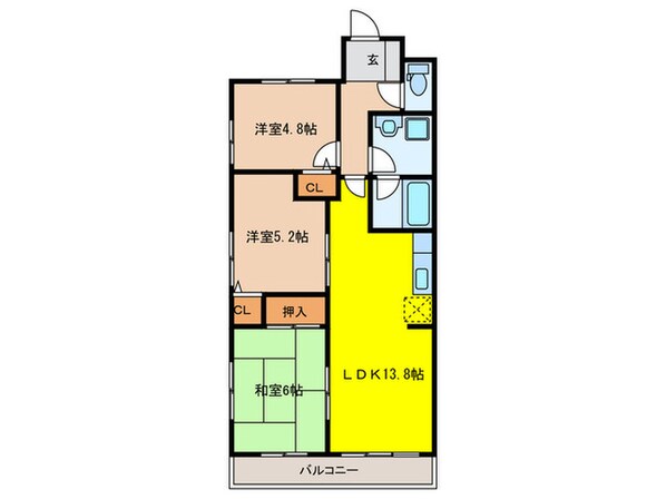 コンフォート末広の物件間取画像